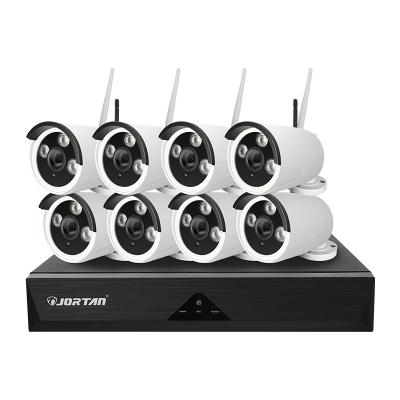 China NIGHT VISION Wholesaler H.265 1080P 2MP Color Night Vision Wifi IP 8CH Wireless Cameras Set NVR Kit Systems With 10.1 Inch Monitor for sale