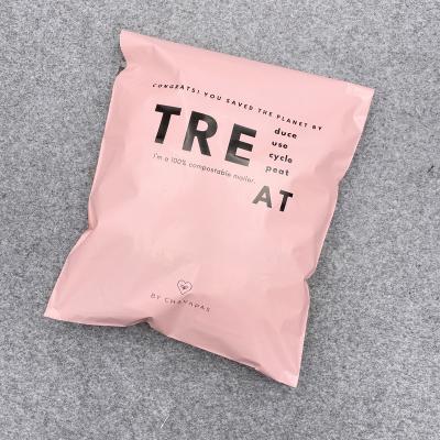 China Wholesale High Quality Eco Friendly Moisture Proof Biodegradable Light Pink Custom Printed Poly Mailers Plastic Packaging Bag for sale