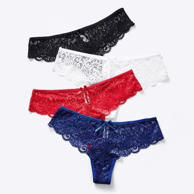 China Antibacterial Women Lace Up Lingerie G-String Thong Briefs Panties Shorts Underwear Briefs For Women T-back Panties for sale