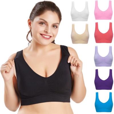 China M-XXL XXXL 4XL 5XL 6XL Sports Bra Large Size Sleep Wire Free Daily Bra Breathable Yoga Bra M-XXL XXXL 4XL 5XL 6XL Black White Women Padded Top Sports for sale