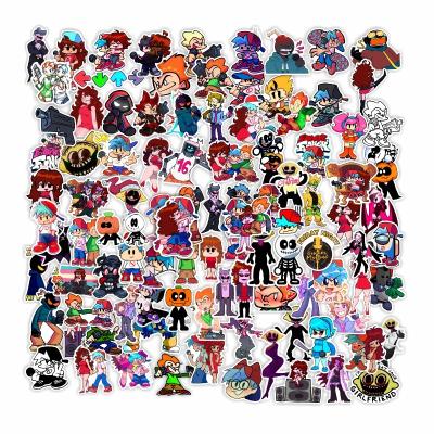 China Suitable for soft surfaces 100 PCs Deflate Friday Night Reusable Cartoon Sticker Helmet Cup Sticker for sale