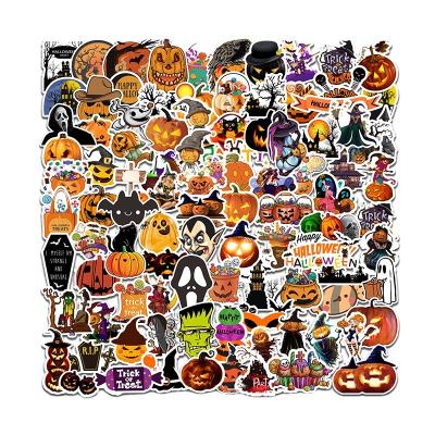 China Suitable For Hand Count Sweet Count Fridge Sticker Cartoon Pumpkin Halloween Surfaces 100 Pcs Reusable Decorative Sticker for sale