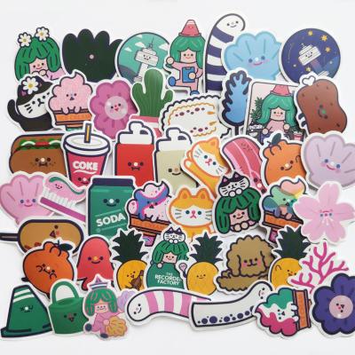 China Suitable 100pcs Surfaces PVC Face Stickers Cartoon Label Sweet Smile Stickers For Small On Bottle Laptop Bottle Luggage for sale