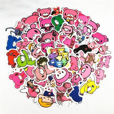 China Suitable for Surfaces 50pcs/bag Kawaii Soft Cute Pink Angry Bear Stickers for Luggage Laptop Car Helmet Waterproof Colorful Stickers for sale