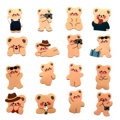 China Suitable for 50pcs/bag surfaces soft hot sale cute cartoon travel bear graffiti stickers for telescope luggage helmet waterproof stickers for sale