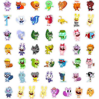 China Suitable for smooth surfaces 50pcs Waterproof Happy Tree Friends Stickers Styles Mobile Water Bottle Sticker Luggage Laptop Fashion Stickers for sale