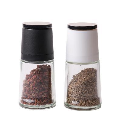 China Viable Kitchen Manual Adjustable Salt and Pepper Shaker Grinder Seasoning Spice Glass Bottle Grinder Machine for sale