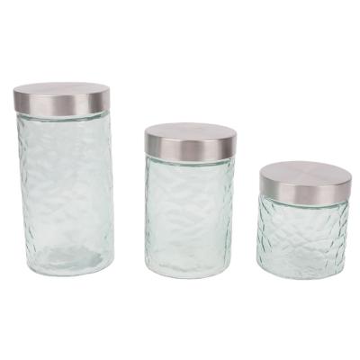 China 840ml Cover Glass Canister With SS 430 Cover Customized Glass Coffee Jars And Glass Food Storage Container for sale