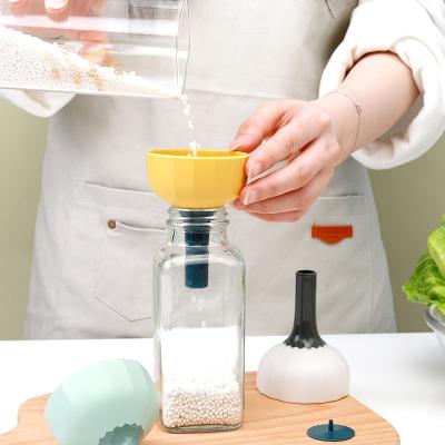 China Viable Creative Portable Mini Oil Gather Direct Foldable Plastic Funnel Tool Kitchen Food Filter for sale