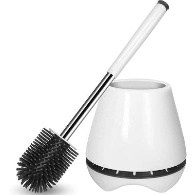 China Sustainable hot sale bathroom amazon soft tpr toliet sweep stainless steel handle cleaning brush with holder for sale