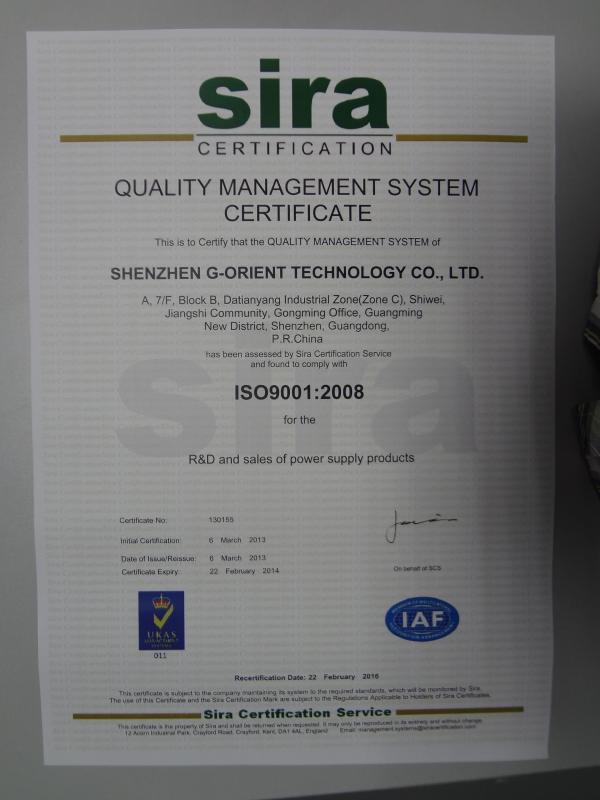 ISO9001 - Shenzhen G-Orient Technology Co.,Ltd