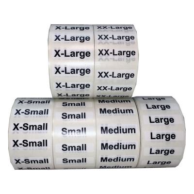 China Clothing Size Waterproof Tape Labels - 1.25