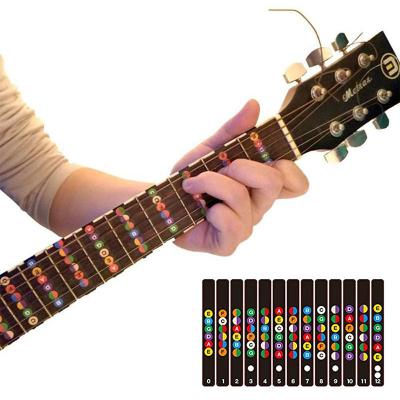 China Decorative Sticker Learn Guitar Tabs Note Color Coded Decals Fingerboard Frets Map Sticker Guitar Fretboard Stickers For Beginner Student for sale