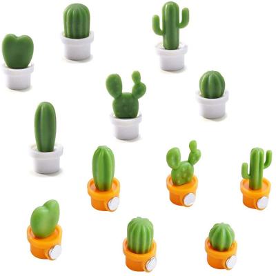 China Magnetic Cactus Plant Sticker Fridge Magnets Fridge Decor Creative Message Stickers Home Magnetic Cute Succulent Notice Decorative for sale