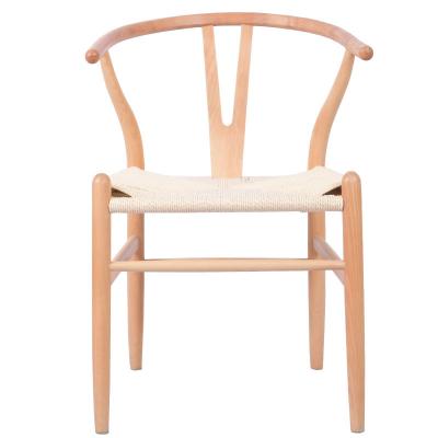 China Popular Solid Wood Wishbone Chair Rattan Armchair Solid Wood Dining Chair In Belgium for sale