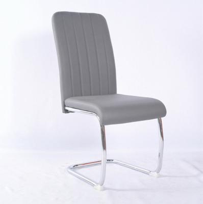 China U Shape Chromed Dining Chair Wholesale Simple Design High Back Comfortable Restaurant Chair Chromed Metal Leg Upholstered PU Leather Dining Chairs for sale