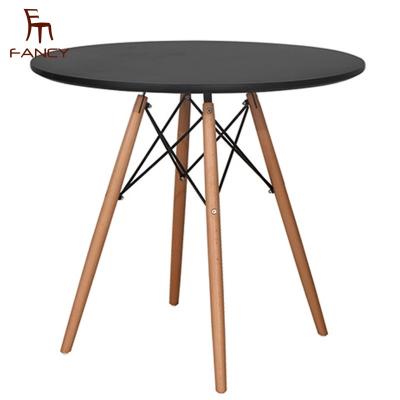 China 18mm (Height) Adjustable Modern White Round MDF Leisure Wooden Dining Table Set for sale