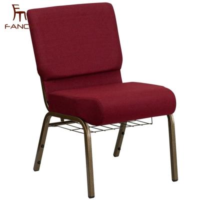 China Commercial Furniture Wholesale Customized Logo Used Church Chair Interlock Stacking for sale