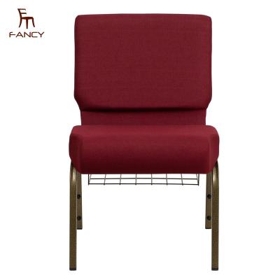 China Modern American Hot Selling Stackable Padded Locking Back Pocket Used Metal Church Chairs for sale