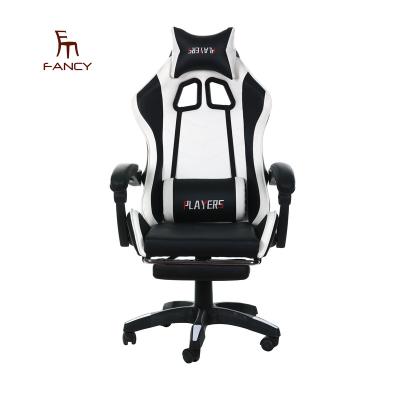 China (Height)Adjustable White PU Leather Swivel With Stable Low Fashion 360 Turn Around Gaming Chair For Office Chair for sale