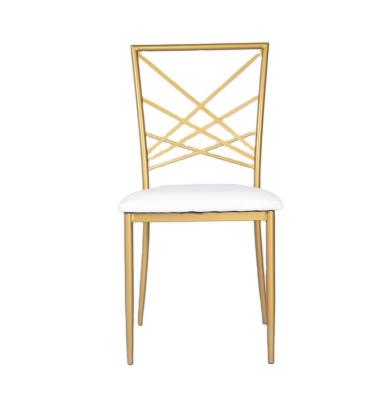 China Metal Frame Tiffany Chair Velvet Fabric Cushion Seat Popular Indoor Cooling Dining Room Cheap Stackable Chair For Sale for sale