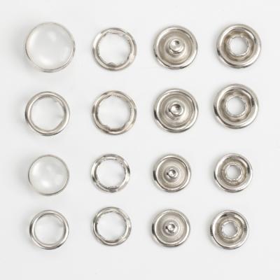 China Viable high quality 4pcs ring type break button with white pearl fork snap button for sale