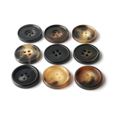 China Sustainable Custom Round 4 Hole Eco - Friendly Plastic Resin Horn Buttons For Shirt for sale