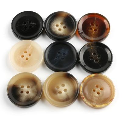 China Viable eco-friendly large price resin hole buttons logo custom natural horn button factory sale directly for sale