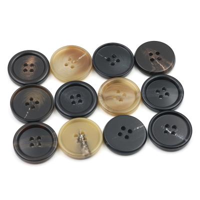 China 4 Holes Horn Pattern Resin Anorak Sustainable Sewing Eco-Friendly Coating Button for sale