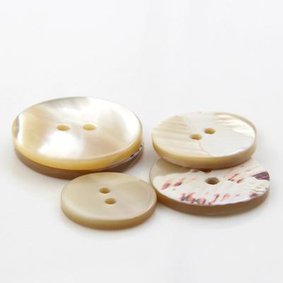 China Factory Production Sustainable Two Holes Button Natural Shell Button For Garment for sale