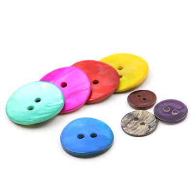 China Viable real shell DTM color button agroya shell 2 holes button for sale