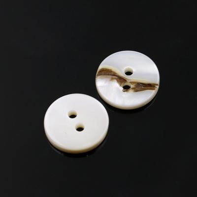 China Viable Custom Color 2 Hole Apparel Fashion Logo White Shell Button For Shirt And Coat for sale