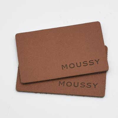 China Sustainable Luxury Custom Expanded Design Logo Hot Stamping Soft PU Leather Patch Labels For Handbag for sale