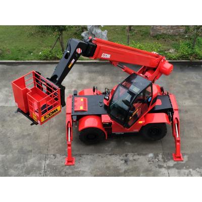 China Hotels HNTR40 SOCMA Rotating Rough Terrain Forklift Telehandler with Platform for Sale for sale