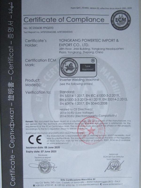 CE - Yongkang Powertec Import & Export Co., Ltd.