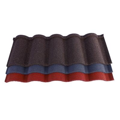 China Modern Black Color Roman Stone Coated Roof Tiles Roofing Sheet for sale