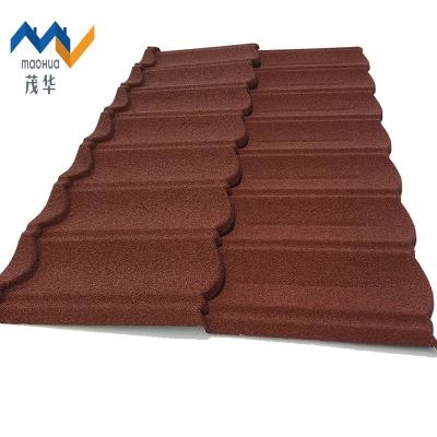 China Modern Colorful Stone Coated Metal Roofing Tiles Glue Type Decra Roofing Tiles for sale