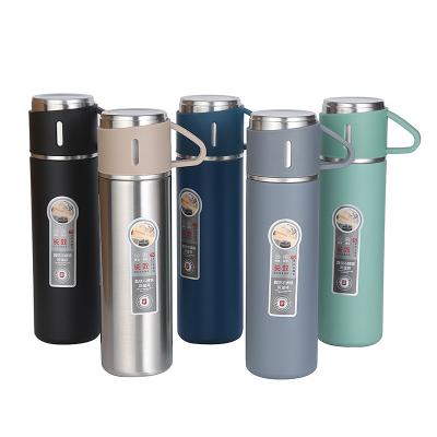 China Custom PORTABLE LOGO Straight Stainless Steel Vacuum Flask Advertising Hot Water Thermos with Lid Steel Cup for sale