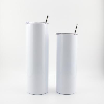 China Stocked 20oz Stainless Steel Sublimation Blanks Lean Tumbler With Straw for sale