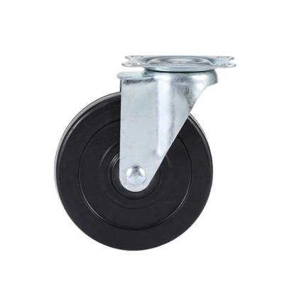 China Wholesale Rigid Furniture Caster 3 Inch Black Rubber Wheel Furniture Casters for sale