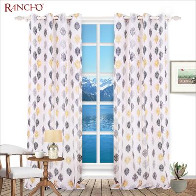 China New Design Grommets Fabric Curtain Embroidery Voile Sheer Curtain Modern Bedroom Sheer Window for sale