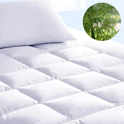 China Eco-friendly high quality 100%bamboo shell fabric mattress pad with 100% bamboo filling mattress topper for living room for sale