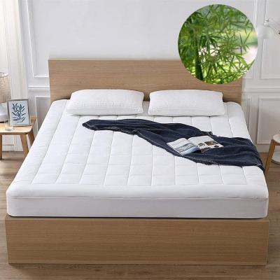 China OEM ODM Eco-friendly Manufacturer Directly Sell Wholesale Bamboo Fabric Breathable Bamboo Mattress Pad Topper With Fitted Sheet for sale