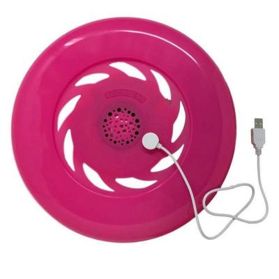 China Outdoor LED Flashing Light Frisbee Design Waterproof Wireless Speaker For Garden for sale