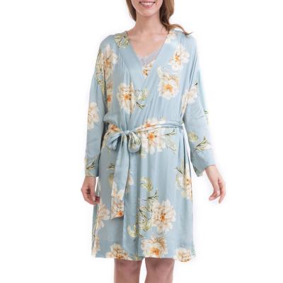 China Wholesale QUICK DRY Women's Silk Women's Sleepwear Bamboo Fiber Long Robe Soft Squishy Satin Nightgown Pajamas for sale