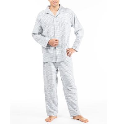 China QUICK DRY Custom Men's Long Sleeve Pajamas Plaid Shirt Sleepwear Man 100% Pajamas And Pants Cotton Flannel for sale