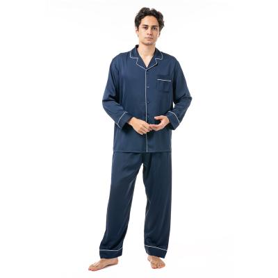 China Hotsale QUICK DRY Spring Autumn Men Sleepwear 2pcs Silky Set Satin Pajamas Set Loungewear For Men for sale