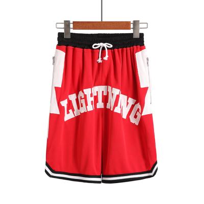 China Wholesale Breathable Breathable Custom Printing Comfortable Striped Red Mens Athletic Basketball Shorts Mesh for sale