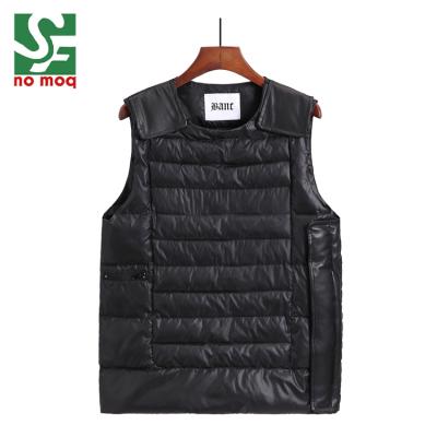 China New Design Black Body Warmer Vest Custom Printing Anti-Shrink Men's Slim Winter Anti-Shrink Down Vest for sale