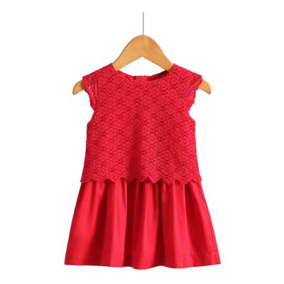 China 2-10 Year Old Breathable Breathable Kids Girl Summer Boutique Style Bel Red Dress For Party for sale